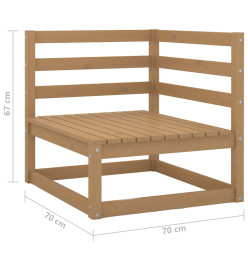 Salon de jardin 3 pcs Marron miel Bois de pin massif