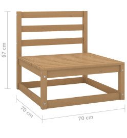 Salon de jardin 3 pcs Marron miel Bois de pin massif