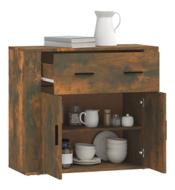 Buffet Chêne fumé 80x33x70 cm Bois d'ingénierie