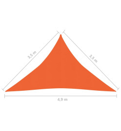 Voile d'ombrage 160 g/m² Orange 3,5x3,5x4,9 m PEHD