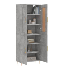 Buffet haut Gris béton 69,5x34x180 cm Bois d'ingénierie