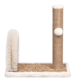 Arbre à chat avec brosse de toilettage en arche et grattoir