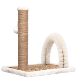 Arbre à chat avec brosse de toilettage en arche et grattoir