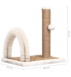 Arbre à chat avec brosse de toilettage en arche et grattoir