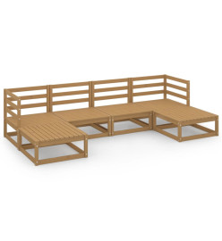 Salon de jardin 6 pcs Bois de pin massif