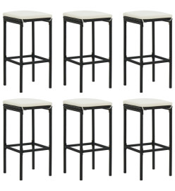 Ensemble de bar de jardin avec coussins 7 pcs Noir