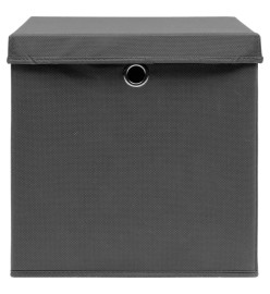 Boîtes de rangement avec couvercles 10 pcs 28x28x28 cm Gris