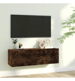 Armoire murale TV Chêne fumé 100x30x30 cm Bois d'ingénierie