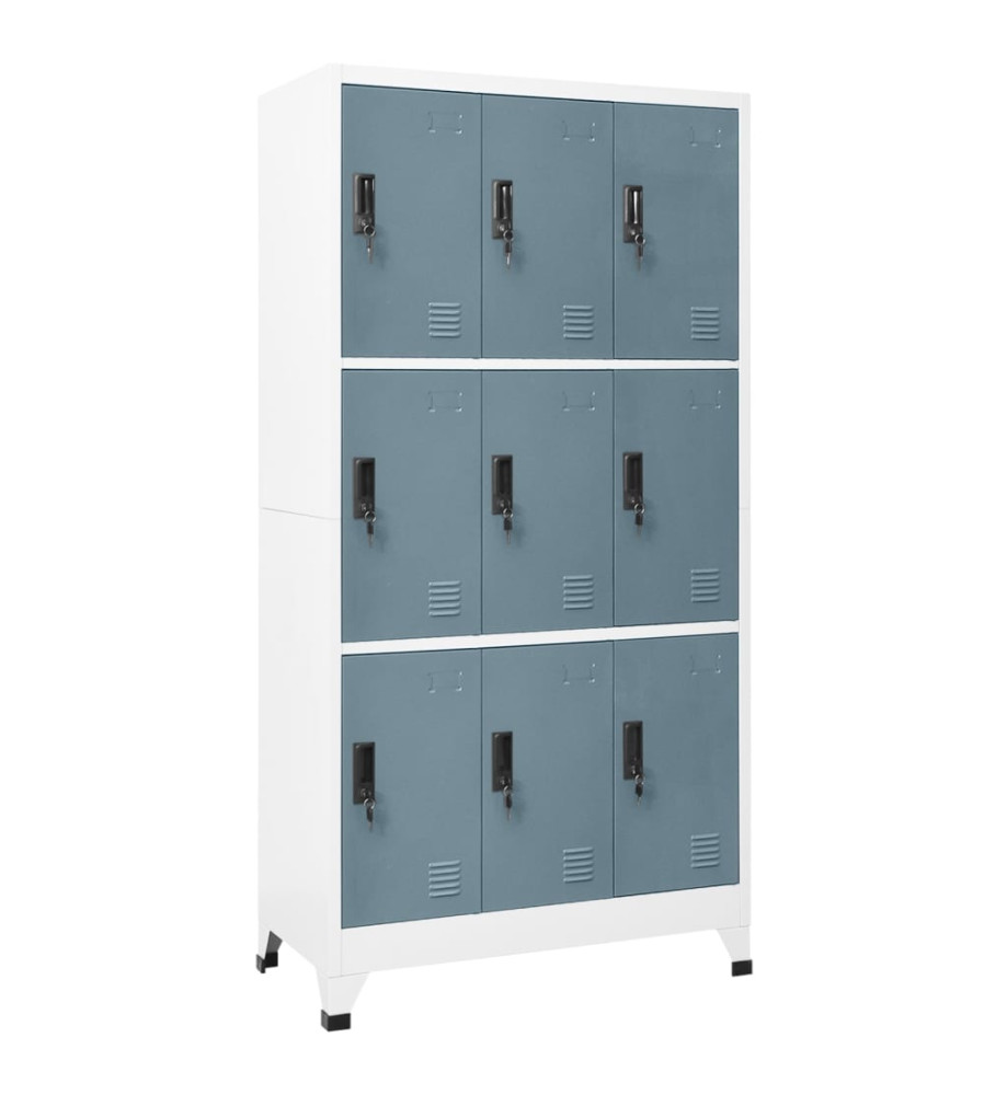 Armoire à casiers Gris clair et gris foncé 90x45x180 cm Acier