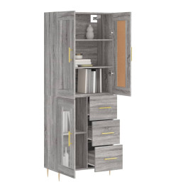 Buffet haut Sonoma gris 69,5x34x180 cm Bois d'ingénierie