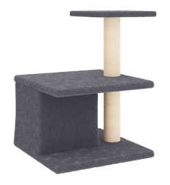 Arbre à chat avec griffoirs en sisal gris foncé 48 cm