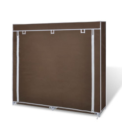 Armoire à chaussures avec housse 115 x 28 x 110 cm Tissu Marron