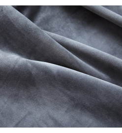 Rideau occultant et anneaux métal Velours Anthracite 290x245 cm