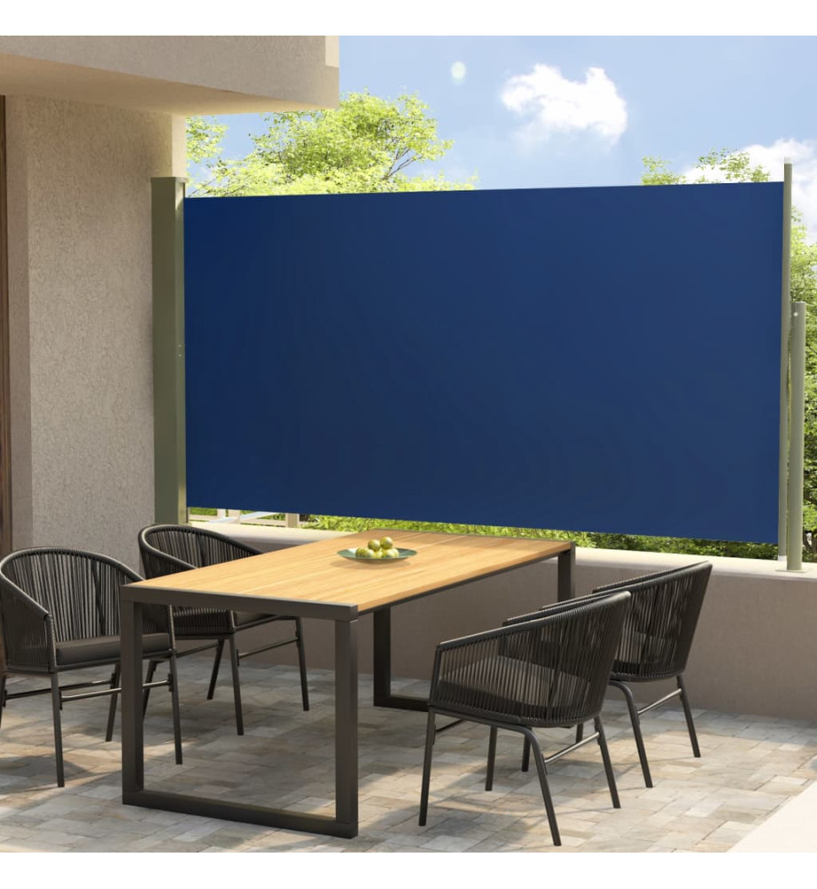 Auvent latéral rétractable de patio 160x300 cm Bleu