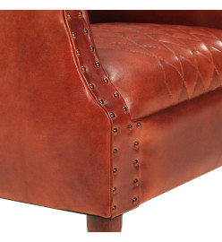 Fauteuil tube Marron 62x58x65 cm Cuir véritable