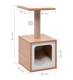 Arbre à chat avec tapis à gratter en sisal 62 cm