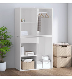 Armoire de dressing Blanc brillant 80x40x65cm Bois d'ingénierie