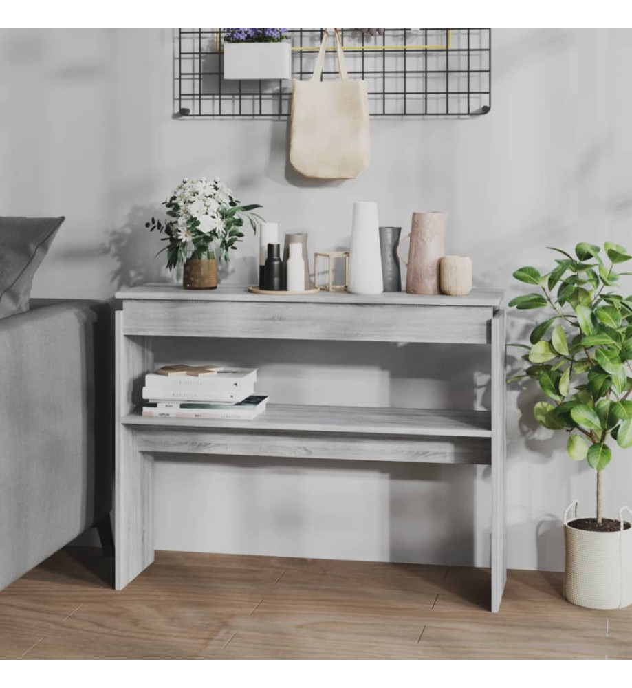 Table console Sonoma gris 102x30x80 cm Bois d'ingénierie