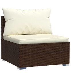 Salon de jardin 8 pcs avec coussins Résine tressée Marron