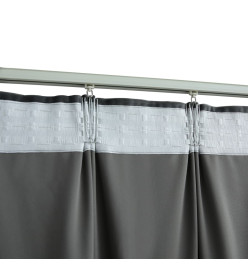 Rideau occultant avec crochets Velours Anthracite 290x245 cm