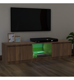 Meuble TV avec lumières LED chêne marron 120x30x35,5 cm