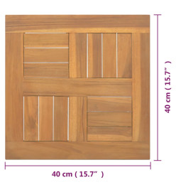 Dessus de table carré 40x40x2,5 cm Bois de teck massif