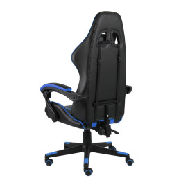 Fauteuil de jeux vidéo Noir et bleu Similicuir