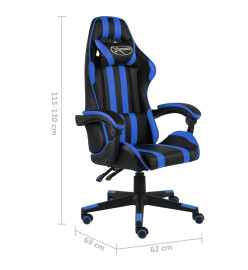 Fauteuil de jeux vidéo Noir et bleu Similicuir