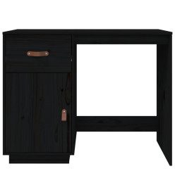 Bureau Noir 95x50x75 cm Bois massif de pin