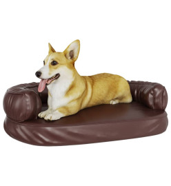 Lit pour chien ergonomique Mousse Marron 75x53 cm Similicuir