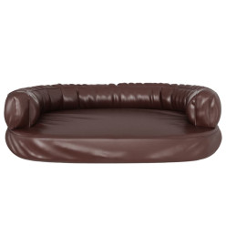 Lit pour chien ergonomique Mousse Marron 75x53 cm Similicuir