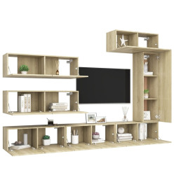 Ensemble de meuble TV 7 pcs Chêne sonoma Aggloméré