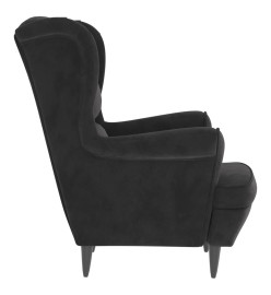 Fauteuil gris foncé velours