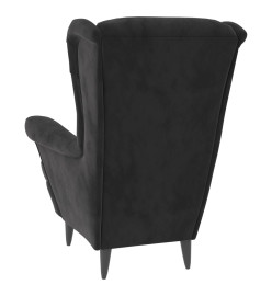 Fauteuil gris foncé velours