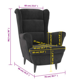 Fauteuil gris foncé velours