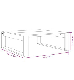 Table basse Chêne marron 100x100x35 cm Bois d'ingénierie