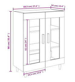 Buffet sonoma gris 69,5x34x90 cm bois d'ingénierie