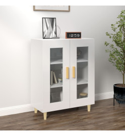 Buffet Blanc brillant 69,5x34x90 cm Bois d'ingénierie