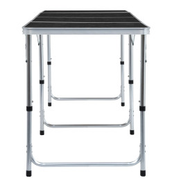 Table pliable de camping Gris Aluminium 240x60 cm