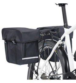 Sac de vélo double pour porte-bagages étanche 35 L Noir