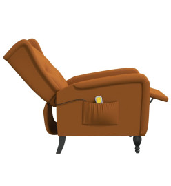 Fauteuil de massage inclinable marron velours