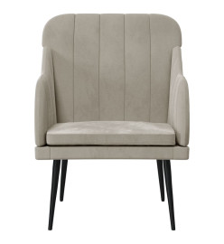 Fauteuil Gris clair 63x76x80 cm Velours