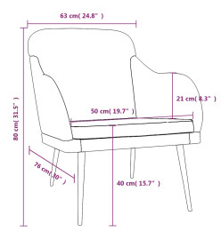 Fauteuil Gris clair 63x76x80 cm Velours