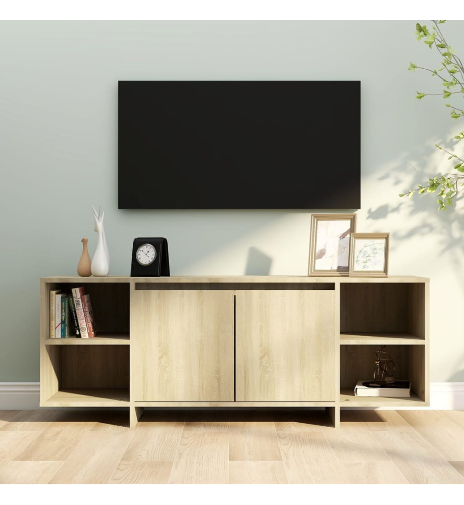 Meuble TV chêne sonoma 130x35x50 cm bois d'ingénierie