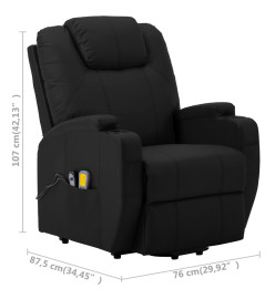 Fauteuil de massage Noir Similicuir