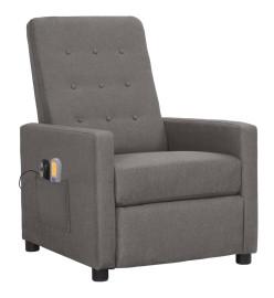 Fauteuil électrique de massage Gris clair Tissu