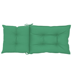 Coussins de chaise de jardin à dossier haut lot de 4 vert tissu