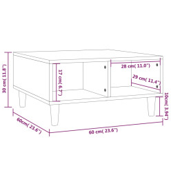 Table basse Chêne fumé 60x60x30 cm Aggloméré