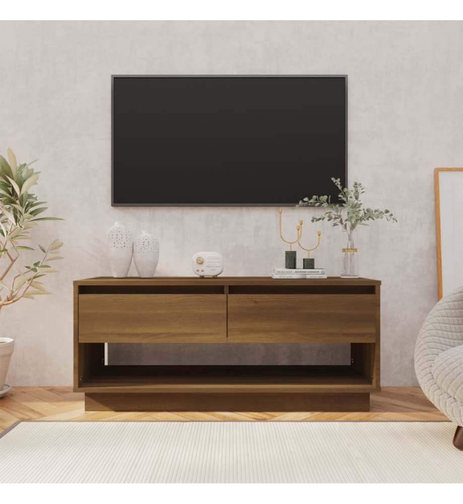 Meuble TV Chêne marron 102x41x44 cm Aggloméré