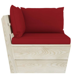 Salon de jardin palette 11 pcs avec coussins Épicéa imprégné